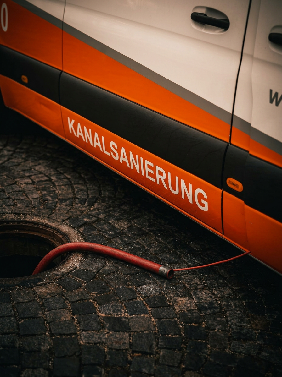 Rohrprofi-Einsatzfahrzeug Kanalsanierung am Schacht
